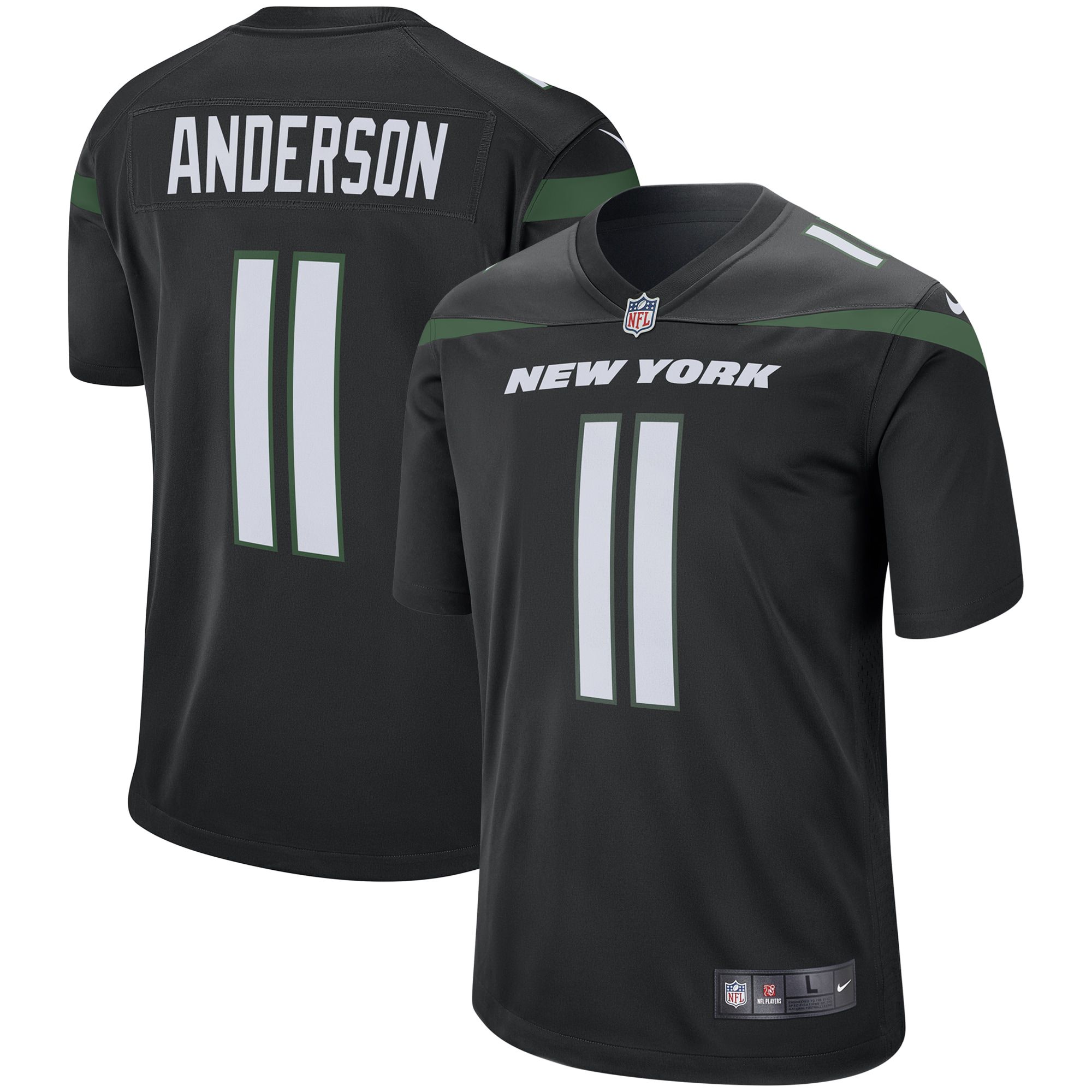 Men New York Jets 11 Robby Anderson Nike Black Game NFL Jersey